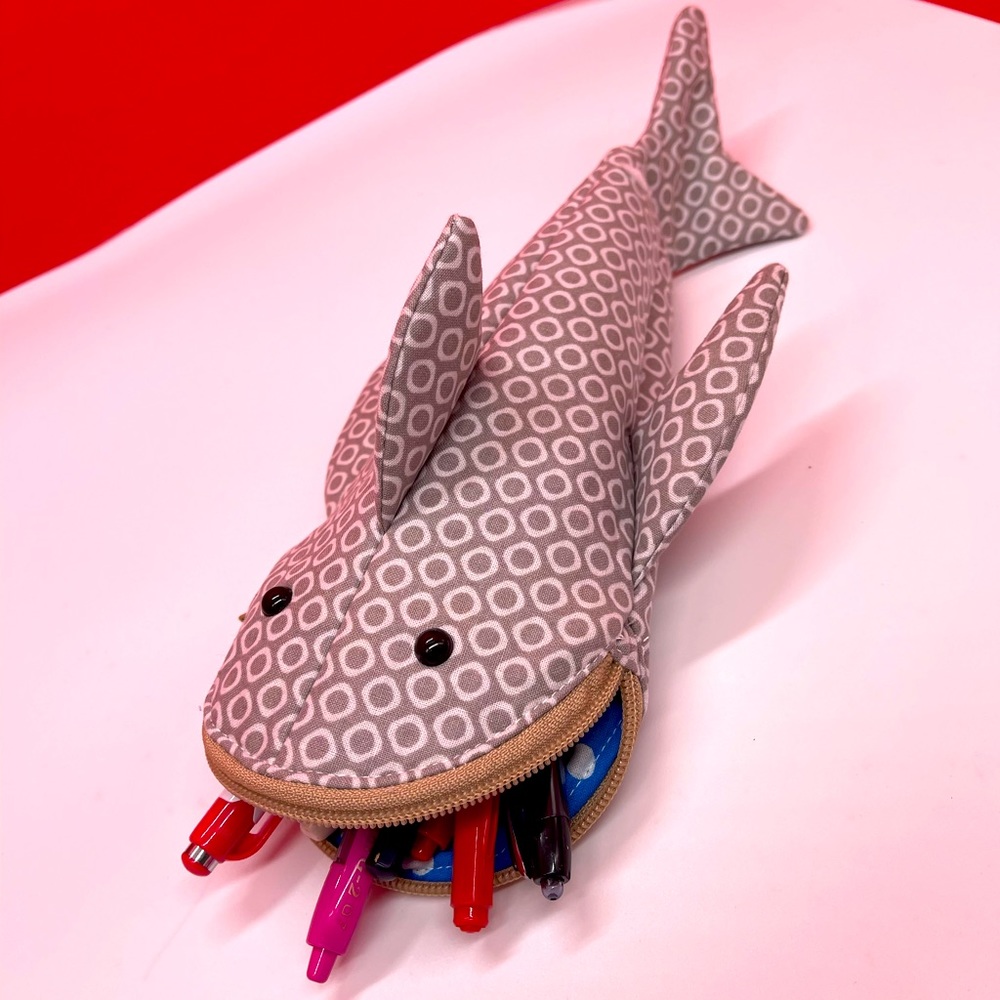 COPY - COPY - Shark pencil case gray